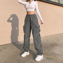 Load image into Gallery viewer, y2k Cargo Bigb Pockets Pants Ruched Thin Trousers Baggy Casual Streetwear Sweatpants Women Korean Harajuku Joggers 90s Vintage