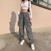 Load image into Gallery viewer, y2k Cargo Bigb Pockets Pants Ruched Thin Trousers Baggy Casual Streetwear Sweatpants Women Korean Harajuku Joggers 90s Vintage