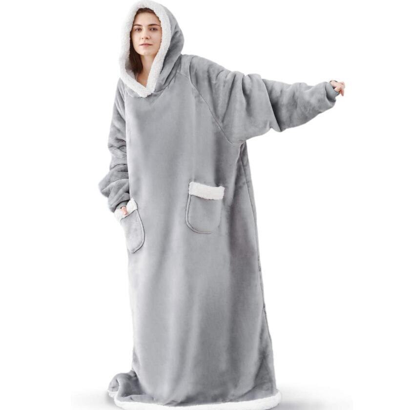 Wearable Fleece Blanket Hoodie: The Oversized TV Blanket You Can Move In