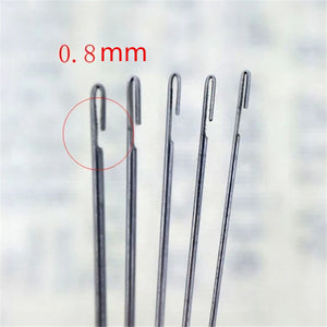 10pcs Stainless Steel Beading Needles Side Opening Super Long Bead Needle for Beads Threading String Cord Jewelry Making Tool