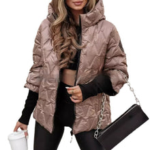 Load image into Gallery viewer, Fashion Hooded Fashion Loose-fitting Long Sleeves Patchwork Cotton Jacket Coat