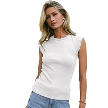 Load image into Gallery viewer, Women&#39;s Slim Sleeveless Round Neck Knitted Rib