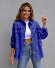 Load image into Gallery viewer, Fashion Ripped Shirt Jacket Female Autumn And Spring Casual Tops Womens Clothing