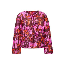 Load image into Gallery viewer, Round Neck Bowknot Printed Double-sided Lace-up Jacket