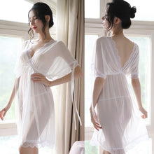 Load image into Gallery viewer, Nuisette Sexy V-Neck Woman Backless Night Wear Silk Sleepshirts Night Dress Sleepwear Nightgown Night Wear Summer Sexy Lingerie
