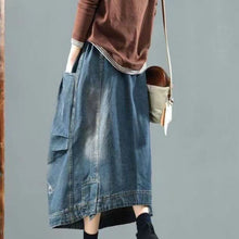 Load image into Gallery viewer, Vintage Denim Skirt Women&#39;s Elegant Long Dress Loose Skirt Women&#39;s