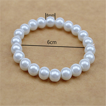 Load image into Gallery viewer, 10 Pcs Imitation pearls Bracelet Set for Women Beaded Stretch Strand Bracelets for Bridesmaid,Bridal,Party Jewelry
