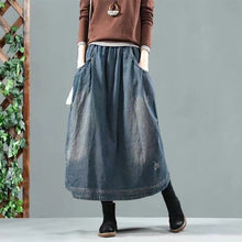 Load image into Gallery viewer, Vintage Denim Skirt Women&#39;s Elegant Long Dress Loose Skirt Women&#39;s