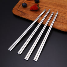 Load image into Gallery viewer, Stainless steel chopsticks Korean style solid flat chopsticks Korean style flat chopsticks solid chopsticks