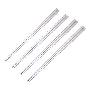 Stainless steel chopsticks Korean style solid flat chopsticks Korean style flat chopsticks solid chopsticks