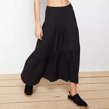 Load image into Gallery viewer, High Waist Elastic Skirt Irregular Pleated A- Line Big Hem Dress