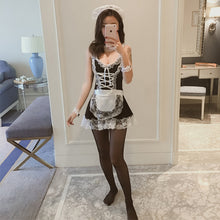 Load image into Gallery viewer, Cute Beauty Black And White Cross Maid Uniform Sexy Lingerie