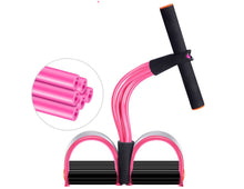 Load image into Gallery viewer, Natural Latex Foot Pedal Elastic Pull Rope with Handle Fitness Equipment Bodybuilding Expander