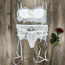 Load image into Gallery viewer, Sexy Lingerie Set Lace Stitching Sexy Three Piece Lace Underwear