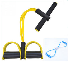 Load image into Gallery viewer, Natural Latex Foot Pedal Elastic Pull Rope with Handle Fitness Equipment Bodybuilding Expander