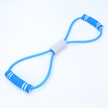 Load image into Gallery viewer, Natural Latex Foot Pedal Elastic Pull Rope with Handle Fitness Equipment Bodybuilding Expander