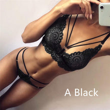 Load image into Gallery viewer, Sexy Lingerie Set Lace Stitching Sexy Three Piece Lace Underwear