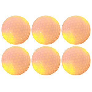 6PCS Synthetic Rubber LED Luminous Golf Ball Bright Attractive for Night Daytime TrainingRed