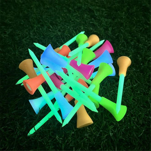 50pcs  Glow in The Dark Golf Tees for Night Sports Fluorescent Rubber Golf Tee Bright Light Up Luminous Balls Mixed Colors