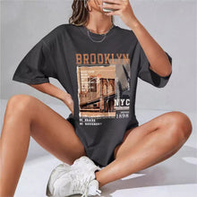 Load image into Gallery viewer, Spring Women&#39;s Cotton T-shirt Letter Short Sleeve