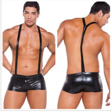 Load image into Gallery viewer, Sexy lingerie sexy men's patent leather suspenders boxer shorts shorts nightclub stage show