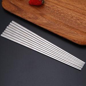 Stainless steel chopsticks Korean style solid flat chopsticks Korean style flat chopsticks solid chopsticks