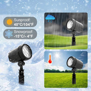 2pc Dynamic LED Snowflake Christmas Light Projector, Weatherproof Outdoor Holiday Decoration, Adjustable Angle Festive Projection Lamp for Xmas and New Year