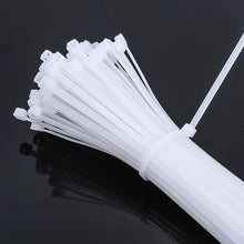 Load image into Gallery viewer, 200Pcs Nylon Cable Ties Adjustable Self-locking Cord Ties Straps Fastening Loop Reusable Plastic Wire Ties For Home Office