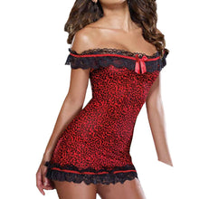 Load image into Gallery viewer, Leopard Print Sexy Lingerie Lace Nightdress