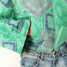 Load image into Gallery viewer, Round Neck Long Sleeve Printed Short Zipped Cotton-padded Jacket