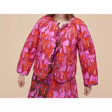 Load image into Gallery viewer, Round Neck Bowknot Printed Double-sided Lace-up Jacket