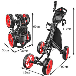 Foldable 4 Wheels Golf Trolley Golf Supplies