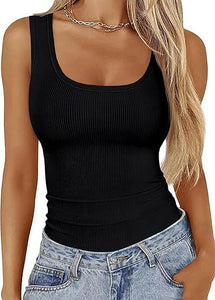 Elastic Slim-fit Basic Vest Women's Top