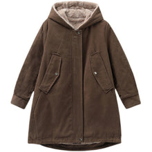 Load image into Gallery viewer, Fleece-lined Thick Hooded Parka Mid-length Long Sleeve Zipper