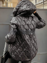 Load image into Gallery viewer, Fashion Hooded Fashion Loose-fitting Long Sleeves Patchwork Cotton Jacket Coat