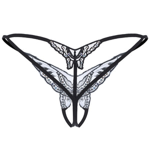 Sexy Underwear  Sequins Embroidered Crotch Thong