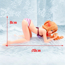Load image into Gallery viewer, Anime Sword Art Online Asuna Sexy Girl PVC Figure Model Striped Kneeling Swimsuit Phone Holder Fans Collectible Toy Doll