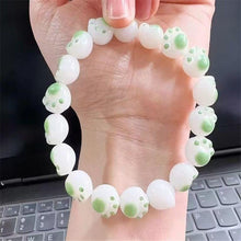 Load image into Gallery viewer, Cute cat claw hand string charcoal grilled finger soft gradient white jade Buddha bead plate play bracelet rosary ins girl heart bracelet