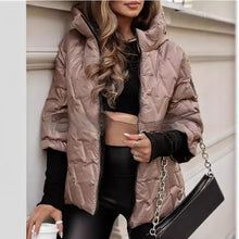 Load image into Gallery viewer, Fashion Hooded Fashion Loose-fitting Long Sleeves Patchwork Cotton Jacket Coat