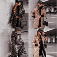 Load image into Gallery viewer, Women&#39;s Winter Hooded Cotton-padded Mid-length Cotton-padded Jacket