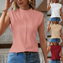 Load image into Gallery viewer, Solid Color Sleeveless Round Neck Vest Top