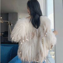 Load image into Gallery viewer, P8A Long Fur Environmental Protection Fox Fur Tassel Fur Coat