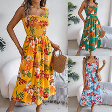 Load image into Gallery viewer, Flowers Print Suspender Corset Dress Ins Fashion Holiday Beach Long Dresses Summer Clothing For Women