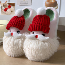 Load image into Gallery viewer, Cute Christmas Santa Claus Home Slippers Winter Warm Indoor Non-slip Floor Plush Shoes For Women