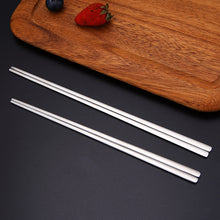 Load image into Gallery viewer, Stainless steel chopsticks Korean style solid flat chopsticks Korean style flat chopsticks solid chopsticks