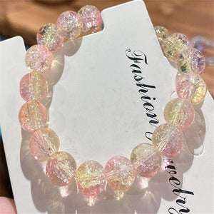 The new broken bead ice transparent two-color bracelet for students to play with hand string wholesale send boudoir honey Children's Day small gifts around the fingers