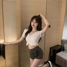 Load image into Gallery viewer, Irregular Hot Girl Pure Desire Short-sleeved Top