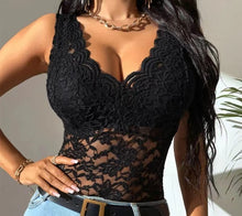 Load image into Gallery viewer, European And American Women&#39;s Wear Black Sexy Lace Top