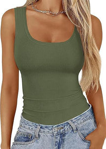 Elastic Slim-fit Basic Vest Women's Top