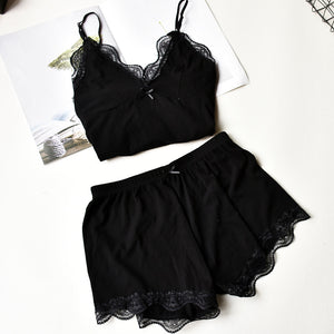 Summer Thin Lace Suit Comfortable Homewear Suit